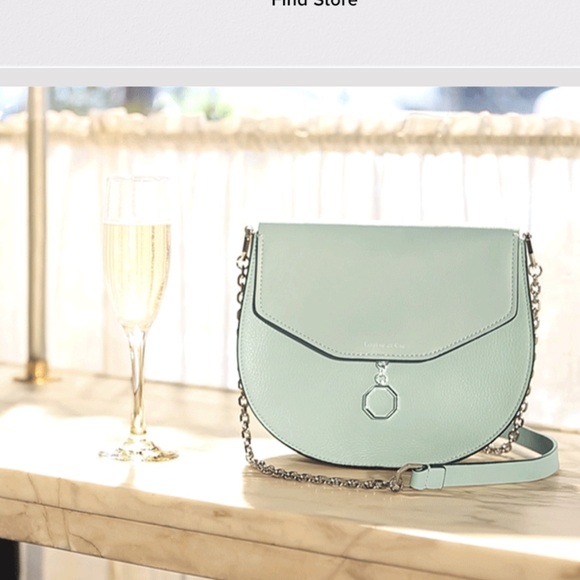 LOUISE ET CIE Leather Shoulder Bag Jael Crossbody purse mint sage green New - Picture 4 of 16